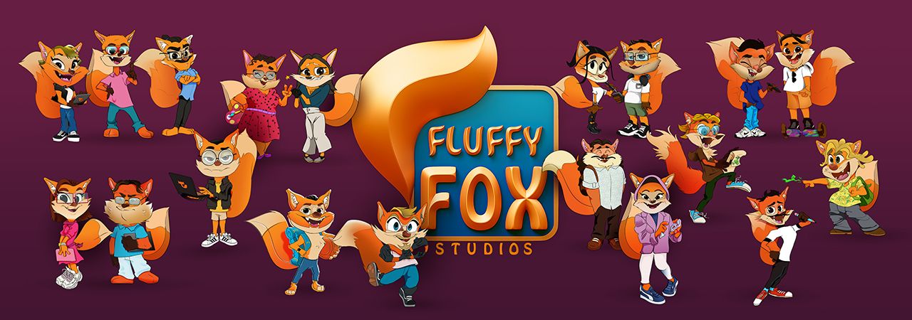 Illustration of Fluffy Fox characters adventuring together